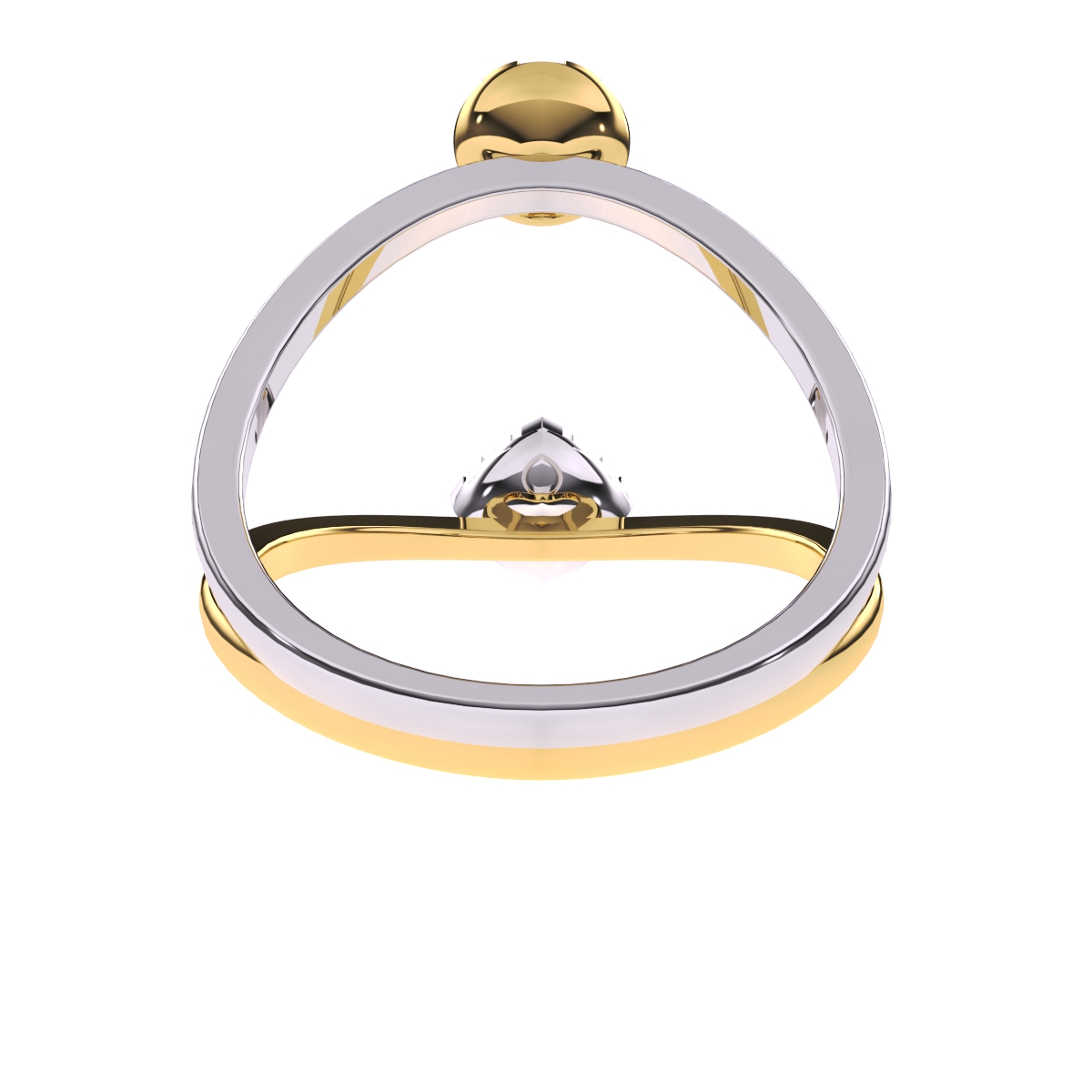 Elegant Two Tone Guard Wrap Wedding Ring